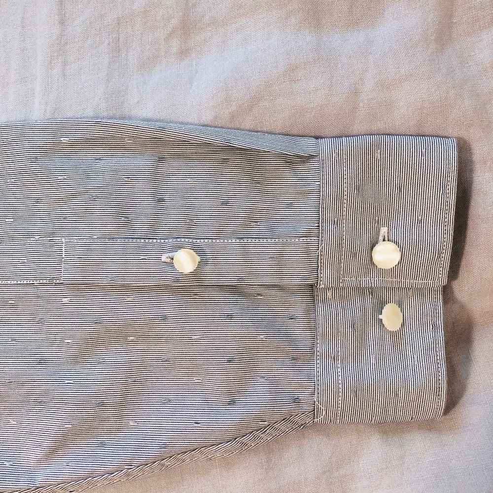 NWT John Varvatos Collection Blue Wingtip Shirt M - Picture 5 of 8